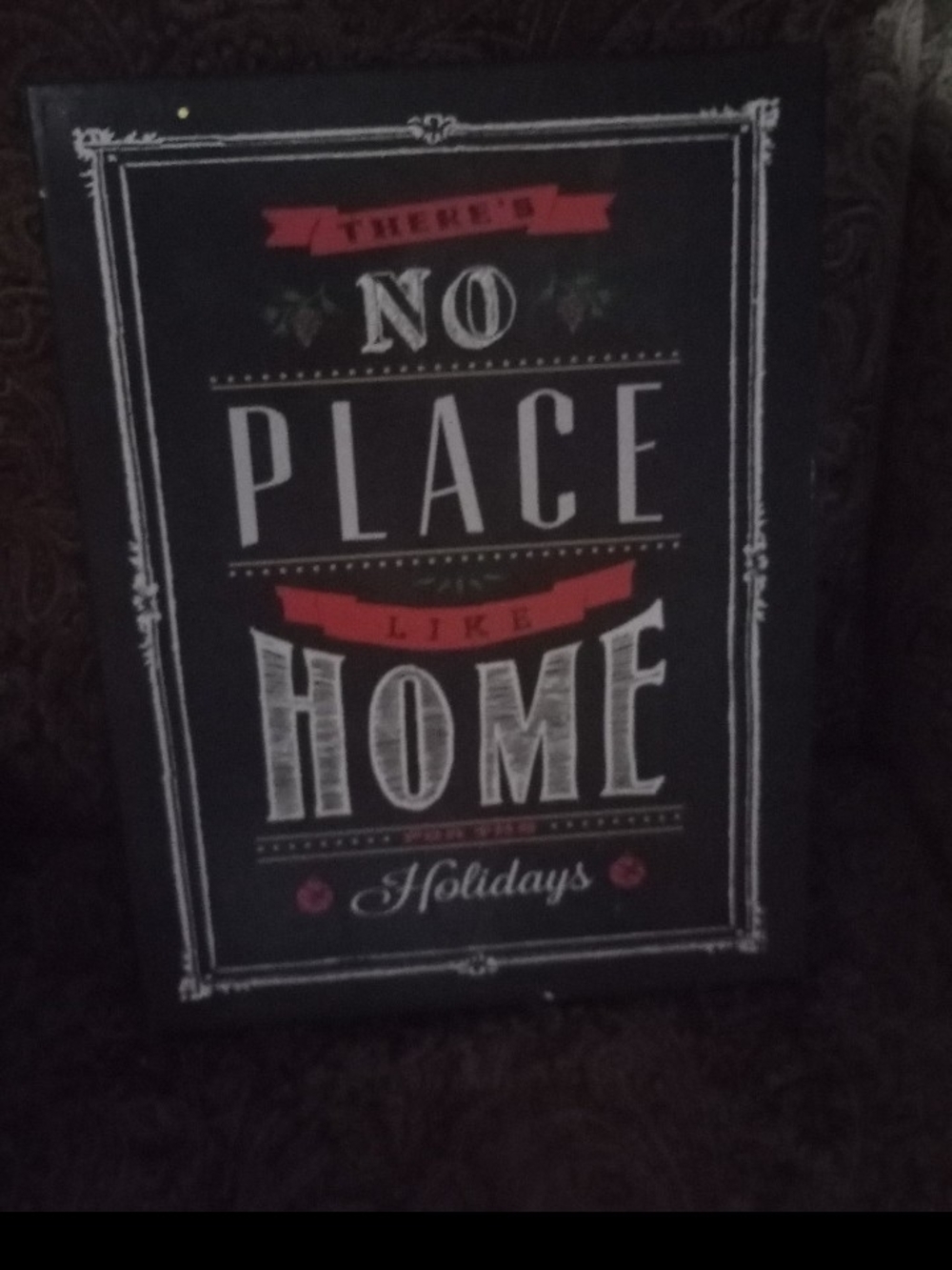 Home Holiday "No Place Like Home" Wall Art - Black & Red